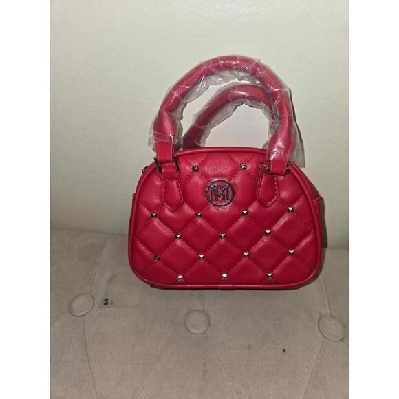 Badgley Mischka Other - BADGLEY MISCHKA STUDIO CROSSBODY DOME WITH STUDS RED $99 MSRP NEW